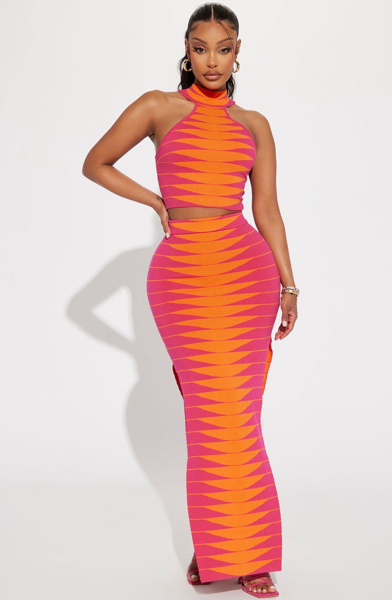 Sunset Glow Midi Dress 🧡💖