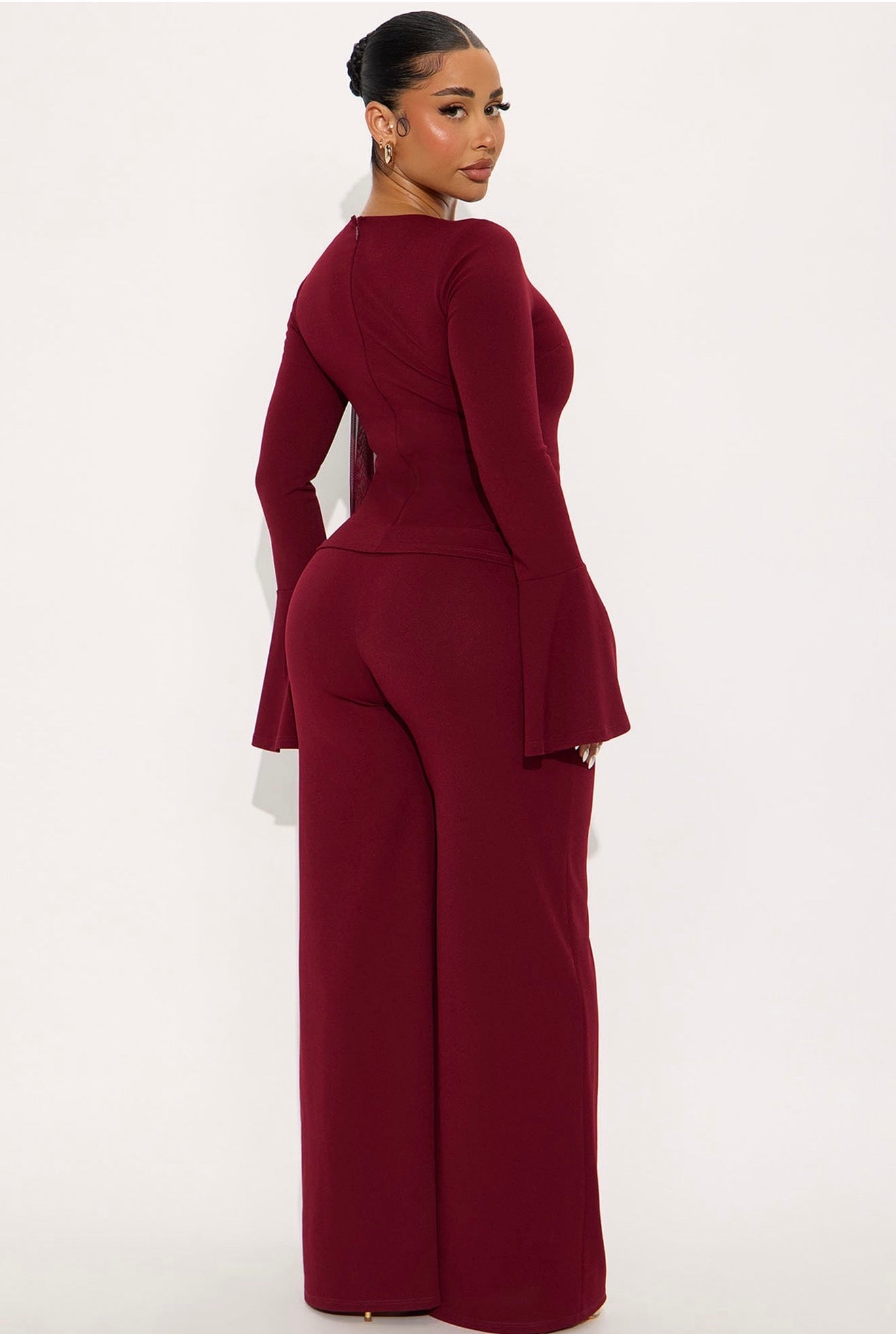 Elegant Burgundy jumpsuit