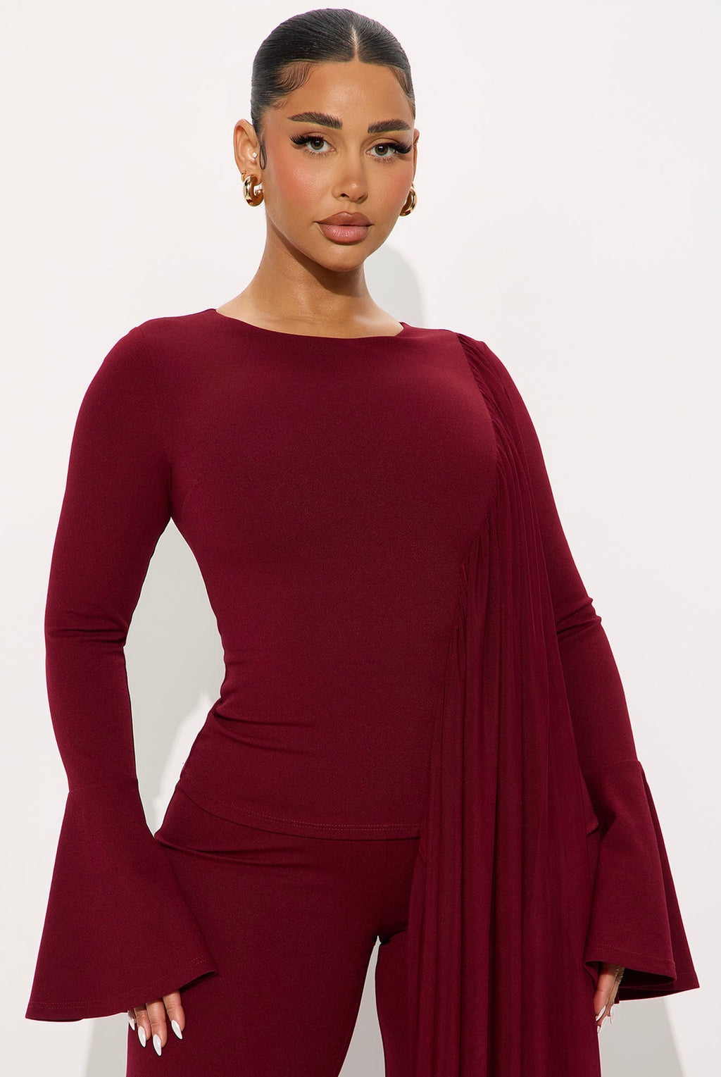 Elegant Burgundy jumpsuit